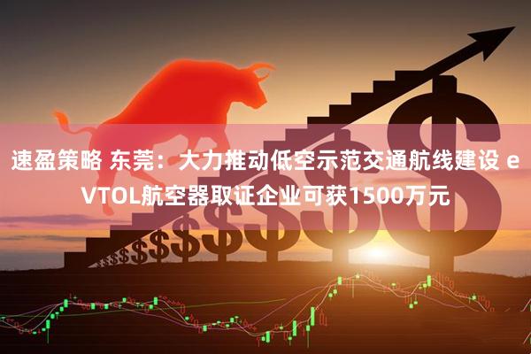 速盈策略 东莞:大力推动低空示范交通航线建设 eVTOL航空器取证企业可获1500万元