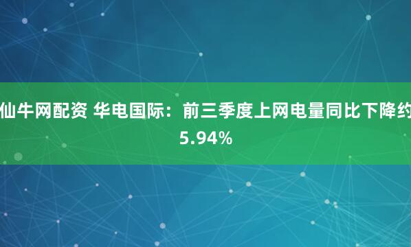 仙牛网配资 华电国际:前三季度上网电量同比下降约5.94%